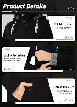Amazon.com: ATLASLAVA Rain Jacket Women Waterproof Long